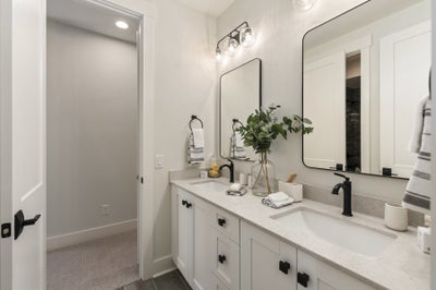 Bedroom 3/4 Shared Bath Sample. New Home in Huntersville, NC