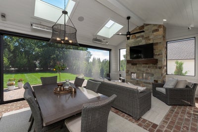 Add skylights, heaters, a screen, and fireplace. Laguna Sur Home with 4 Bedrooms