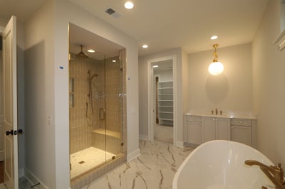 Primary Bath with Shower & tub. New Home in Lancaster, SC