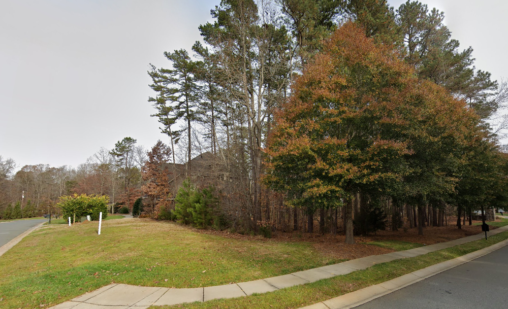 Google Streetview of Homesite. Weddington, NC Land for Sale