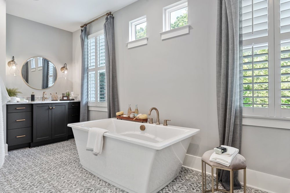 Owner's Bath Sample. New Home in Davidson, NC