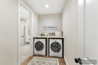 Lower Level Laundry Room Sample. New Home in Clover, SC