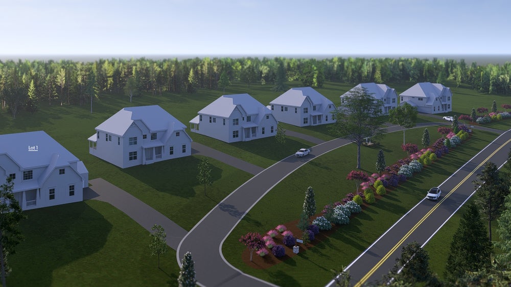 Davidson Retreat Rendering w/Lot 1 Indicated on the Left. Davidson, NC 1.072 Lot for Sale