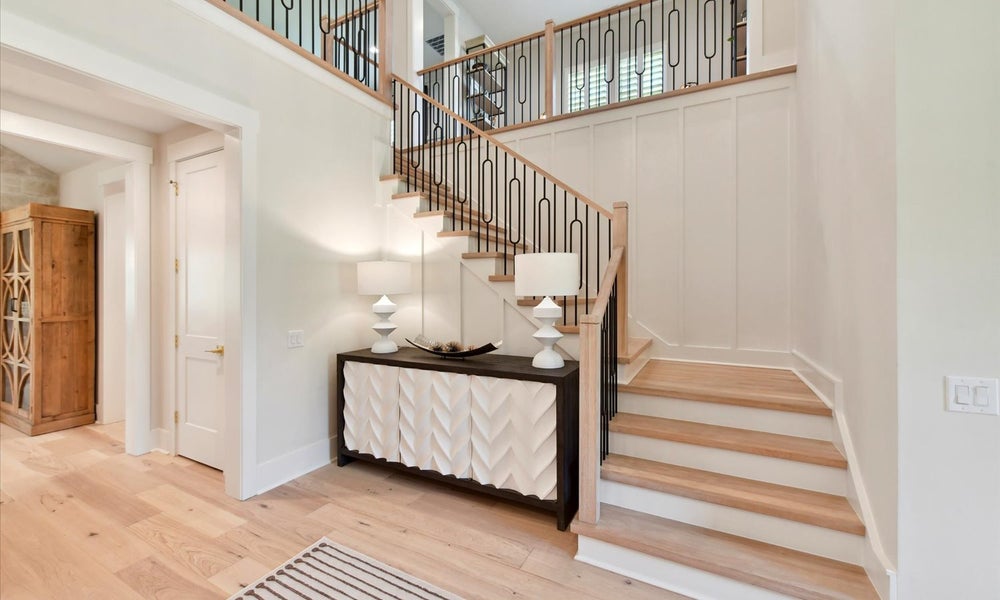 Beautiful Staircase leads to the expansive upstairs. 8108 Farm Crossing Lane, Huntersville, NC