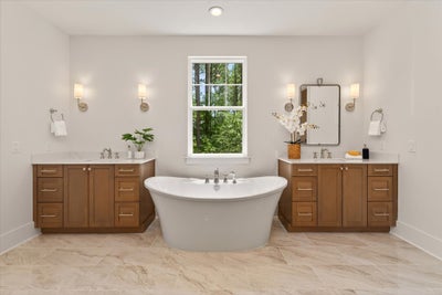 Primary spa-like bath. Lancaster, SC New Home