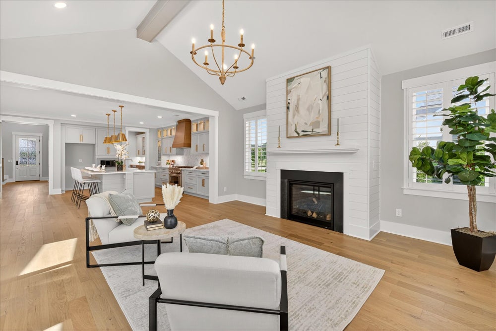 Great Room with a fireplace. Huntersville, NC New Home