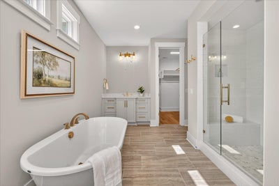 Primary Bathtub & Shower. New Home in Huntersville, NC
