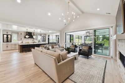 Great Room Sample featuring the Multi-Slide Stacking Door Custom Option. Montecito Home with 3 Bedrooms