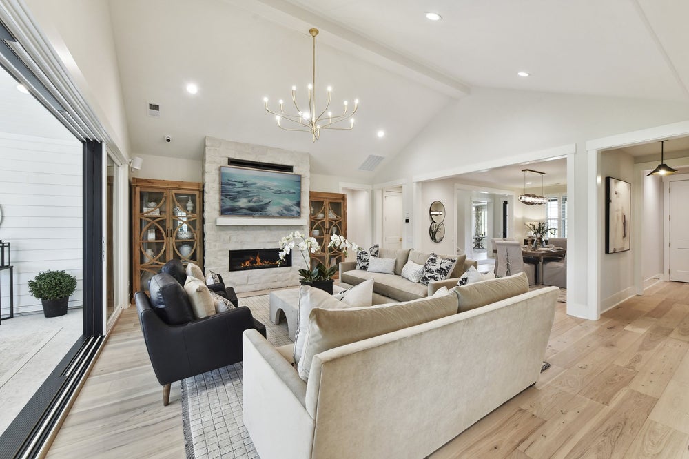 Great Room Sample featuring the Multi-Slide Stacking Door Custom Option. Montecito Home with 3 Bedrooms