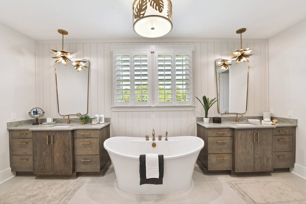 Primary Suite Bath Sample featuring the Freestanding Tub Custom Option. Montecito Home with 3 Bedrooms