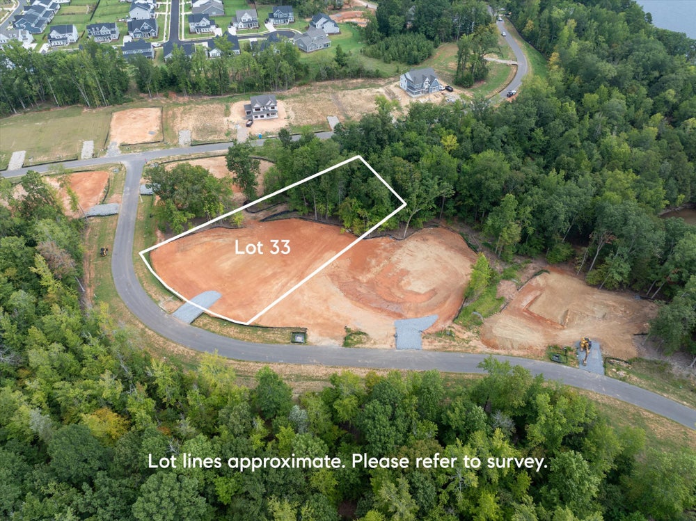 Aerial view of lot 33. 1.052 Lot for Sale in Clover, SC