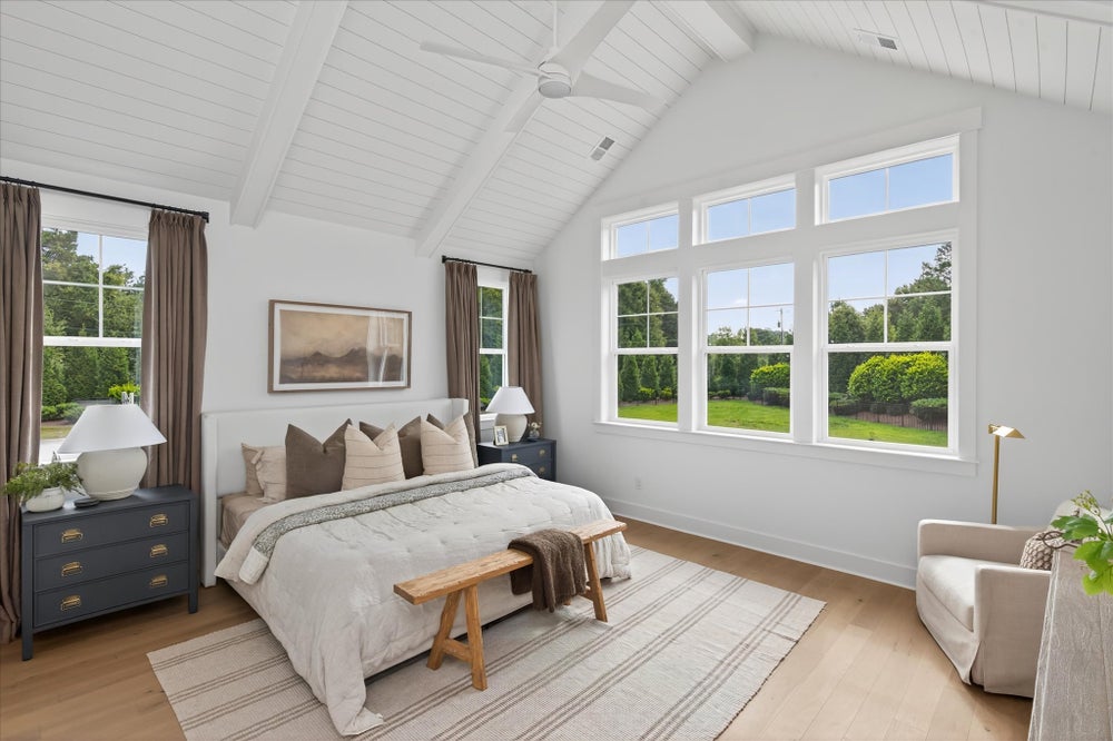 Vaulted Ceiling in Primary Bedroom. 4br New Home in Charlotte, NC